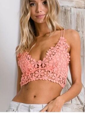 Free People Lace Miss Dazie Bralette Desert Flower Women’s M Boho Fairycore
